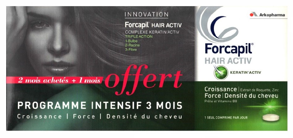 Diététique Cheveux : Forcapil Hair Activ Programme 3 Mois Diététique Cheveux : Forcapil Hair Activ Programme 3 Mois