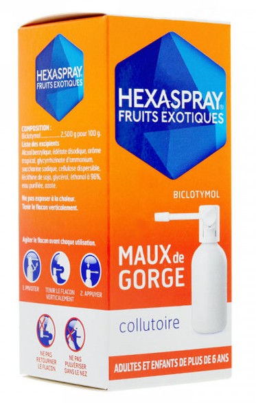 Mal De Gorge Hexaspray Fruits Exotiques Collutoire