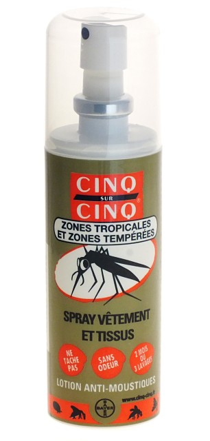 Spray vêtements et tissus lotion anti-moustique Cinq sur cinq