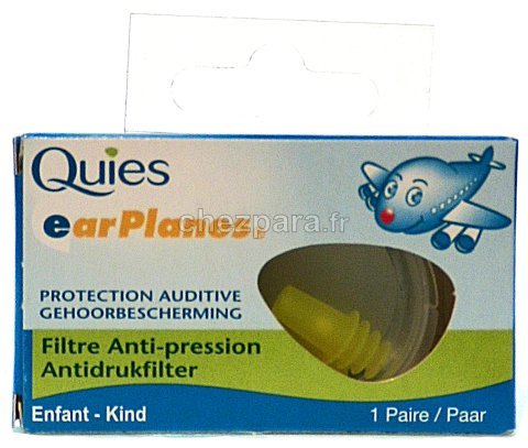 Quies - Bouchons d'Oreilles Avion Protections Auditives EAR PLANES - 1  paire enfant
