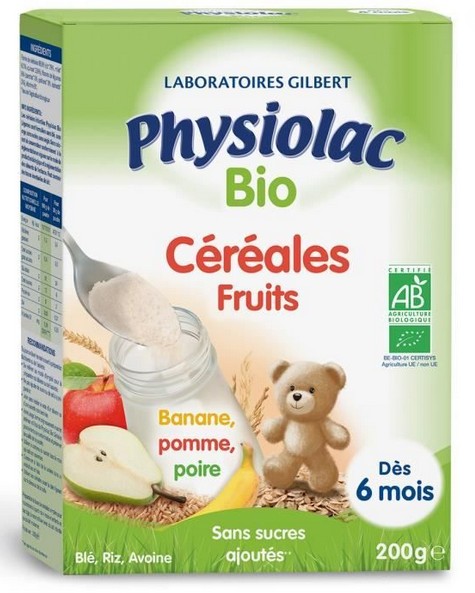 Cereales Farines Physiolac Bio Cereales Fruits 0g