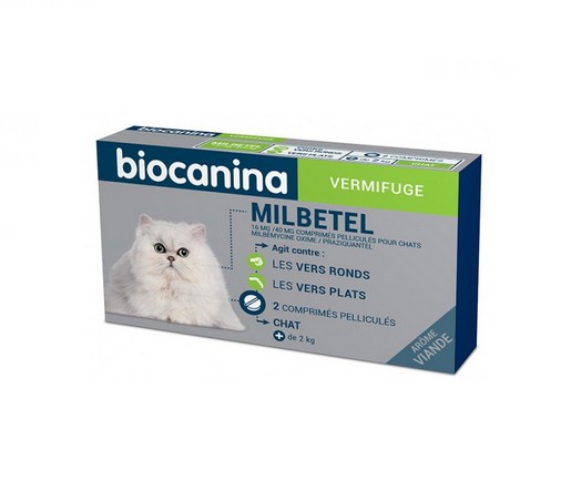 Vermifuges Biocanina Milbetel Chat 2 Comprimes