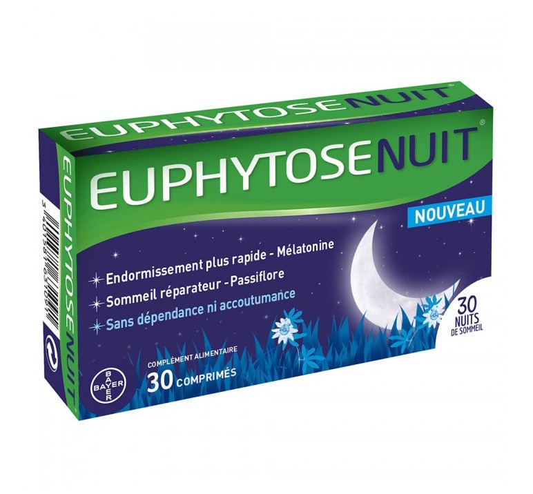 Euphytose Nuit LP 1,9 mg - Plantes et mélatonine libération prolongée